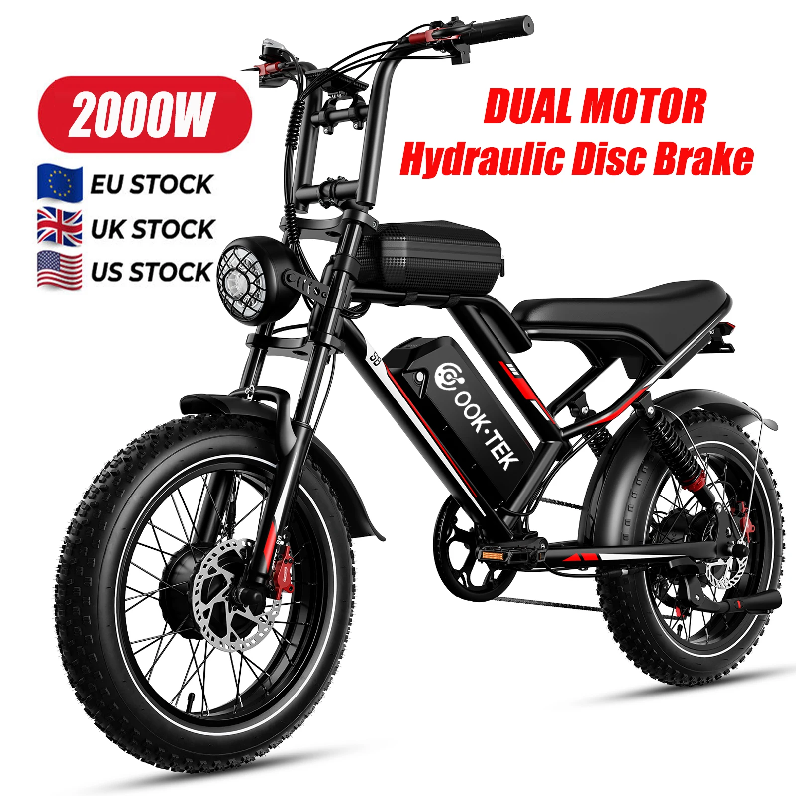STLF Hot Sell 20 Inch Fat Tire E-bike with 1000W 2000W Dual Motor 48V 25AH Hydraulic Berak Adult Fatbike E Bike Electric Bicycl
STLF Hot Sell 20 Inch Fat Tire E-bike with 1000W 2000W Dual Motor 48V 25AH Hydraulic Berak Adult Fatbike E Bike Electric Bicycl