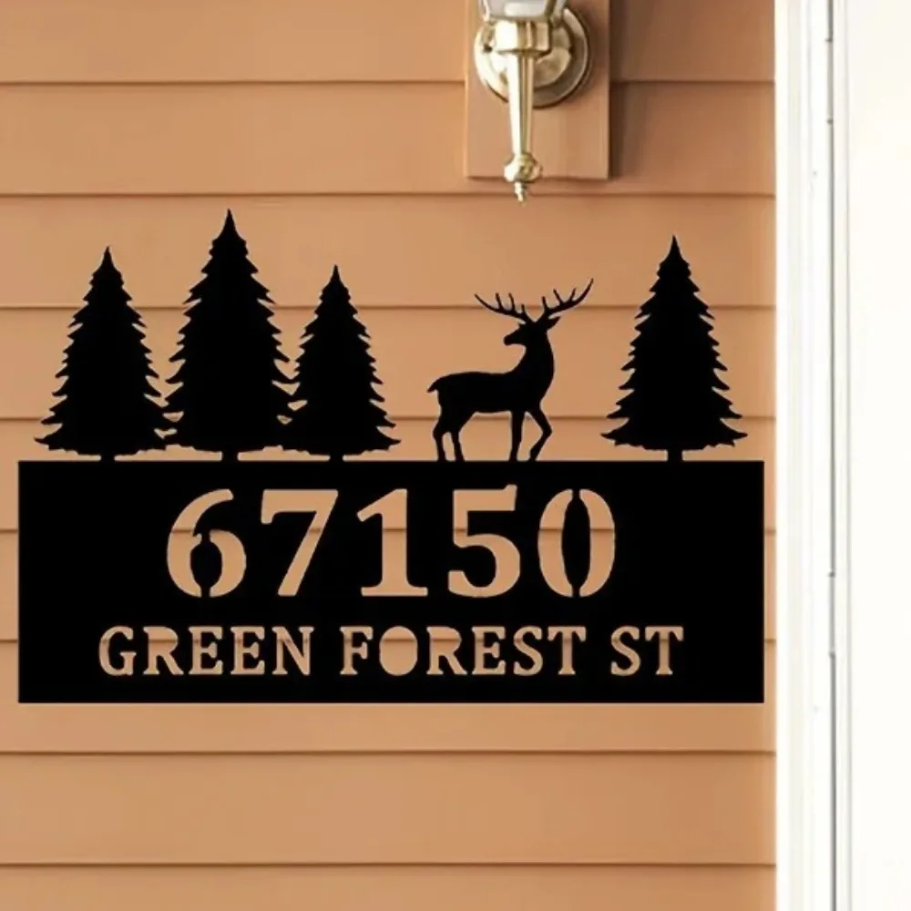 High - quality Country Style Metal Elk Address Marker - Customizable with Fir Trees, Durable Wall Art for Patio Gift.
High - quality Country Style Metal Elk Address Marker - Customizable with Fir Trees, Durable Wall Art for Patio Gift.