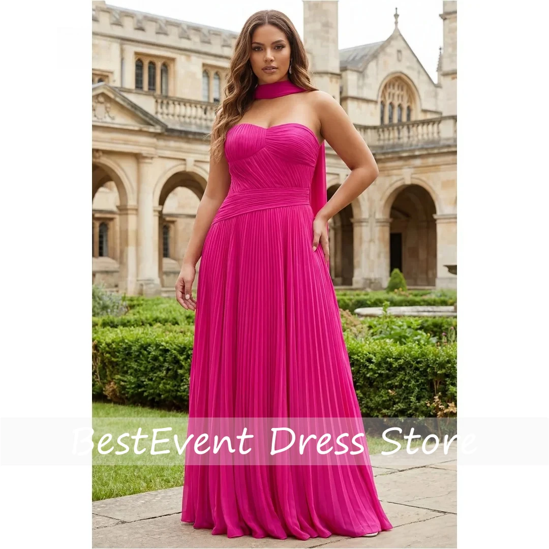 Classic Fuchsia Chiffon Evening Dresses for Woman Party Dress Customized Sleeveless Tiered Pleated Women's Dress
Classic Fuchsia Chiffon Evening Dresses for Woman Party Dress Customized Sleeveless Tiered Pleated Women's Dress