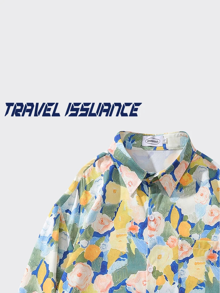 Travel Issuance American Style Long Sleeve Loose Shirt Floral Oil Painting Print Trendy Casual Wear for Men
Travel Issuance American Style Long Sleeve Loose Shirt Floral Oil Painting Print Trendy Casual Wear for Men