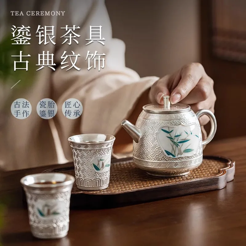 Kung Fu Tea Set, High-End Gilded Silver Teapot, Tea Cup, Household Chinese Style, One Pot, Two Cups, Portable Gift Box Set
Kung Fu Tea Set, High-End Gilded Silver Teapot, Tea Cup, Household Chinese Style, One Pot, Two Cups, Portable Gift Box Set