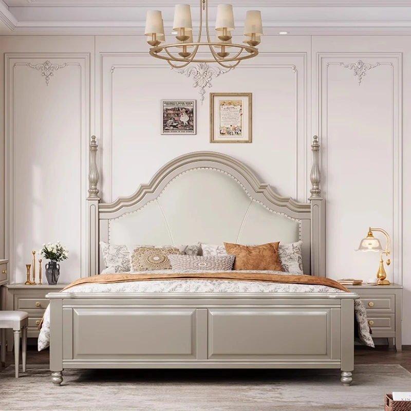 American Light Luxury Bed Solid Wood Designer Princess Sleeping Bedroom Frame Bed Queen Modern Wedding Muebles Hotel Furniture
American Light Luxury Bed Solid Wood Designer Princess Sleeping Bedroom Frame Bed Queen Modern Wedding Muebles Hotel Furniture