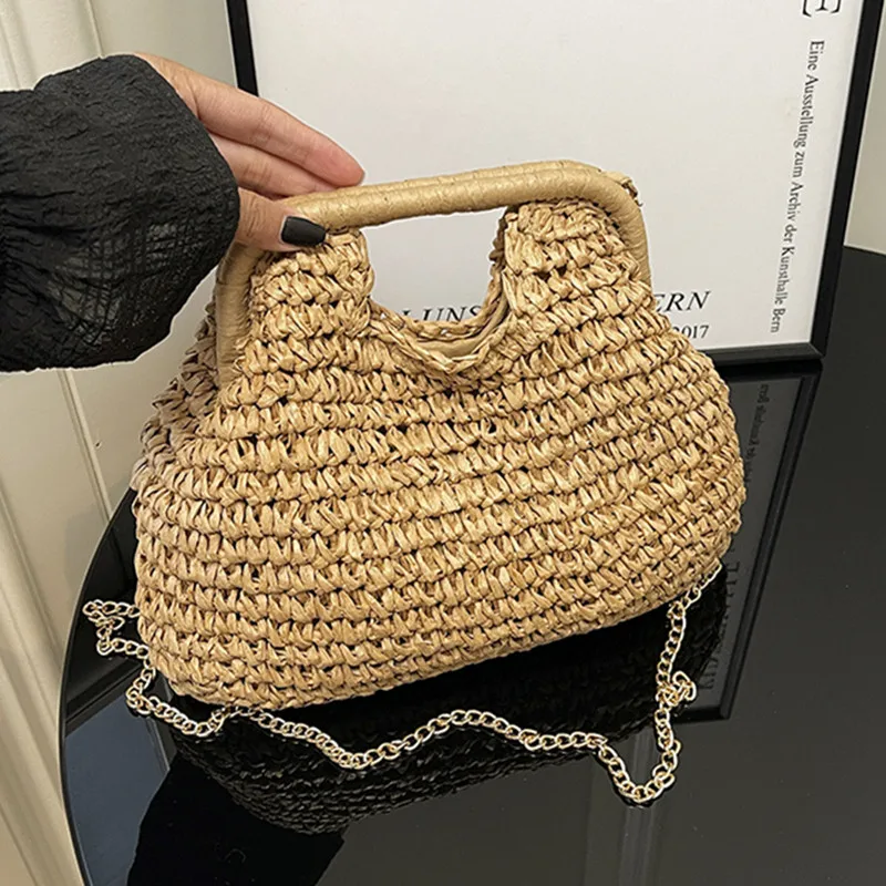 New Summer Straw Bag Women Shoulder Crossbody Bags Handmade Woven bag Fresh Rural Handheld Travel Grass Woven Female Sac 
New Summer Straw Bag Women Shoulder Crossbody Bags Handmade Woven bag Fresh Rural Handheld Travel Grass Woven Female Sac