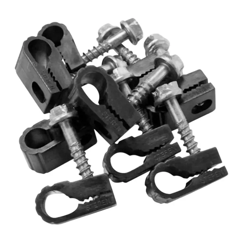 AB41-Pre-Inserted Screw 120 Pcs For Coaxial Cable Clips-Black Single Cable Mounting Clamp For RG6, RG59
AB41-Pre-Inserted Screw 120 Pcs For Coaxial Cable Clips-Black Single Cable Mounting Clamp For RG6, RG59