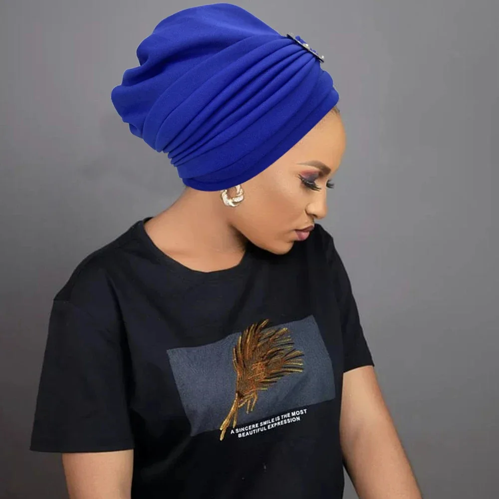 Luxury Diamonds Pleated Turban Caps for Women African Head Wraps Nigeria Party Headpiece Turbante Mujer Muslim Headscarf Hats
Luxury Diamonds Pleated Turban Caps for Women African Head Wraps Nigeria Party Headpiece Turbante Mujer Muslim Headscarf Hats