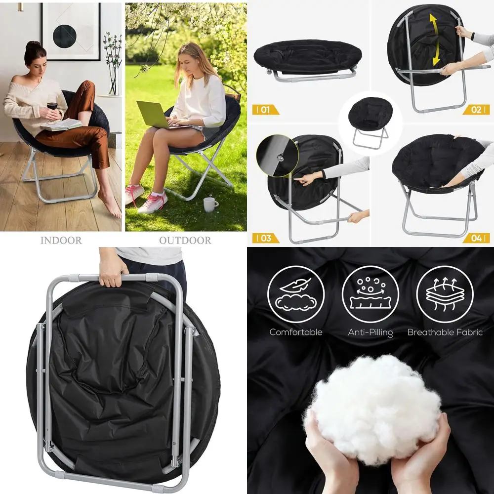 Портативный круглый набор стульев из искусственного меха для спален, гостиных и общежитий (2 шт., черный)
Портативный круглый набор стульев из искусственного меха для спален, гостиных и общежитий (2 шт., черный)