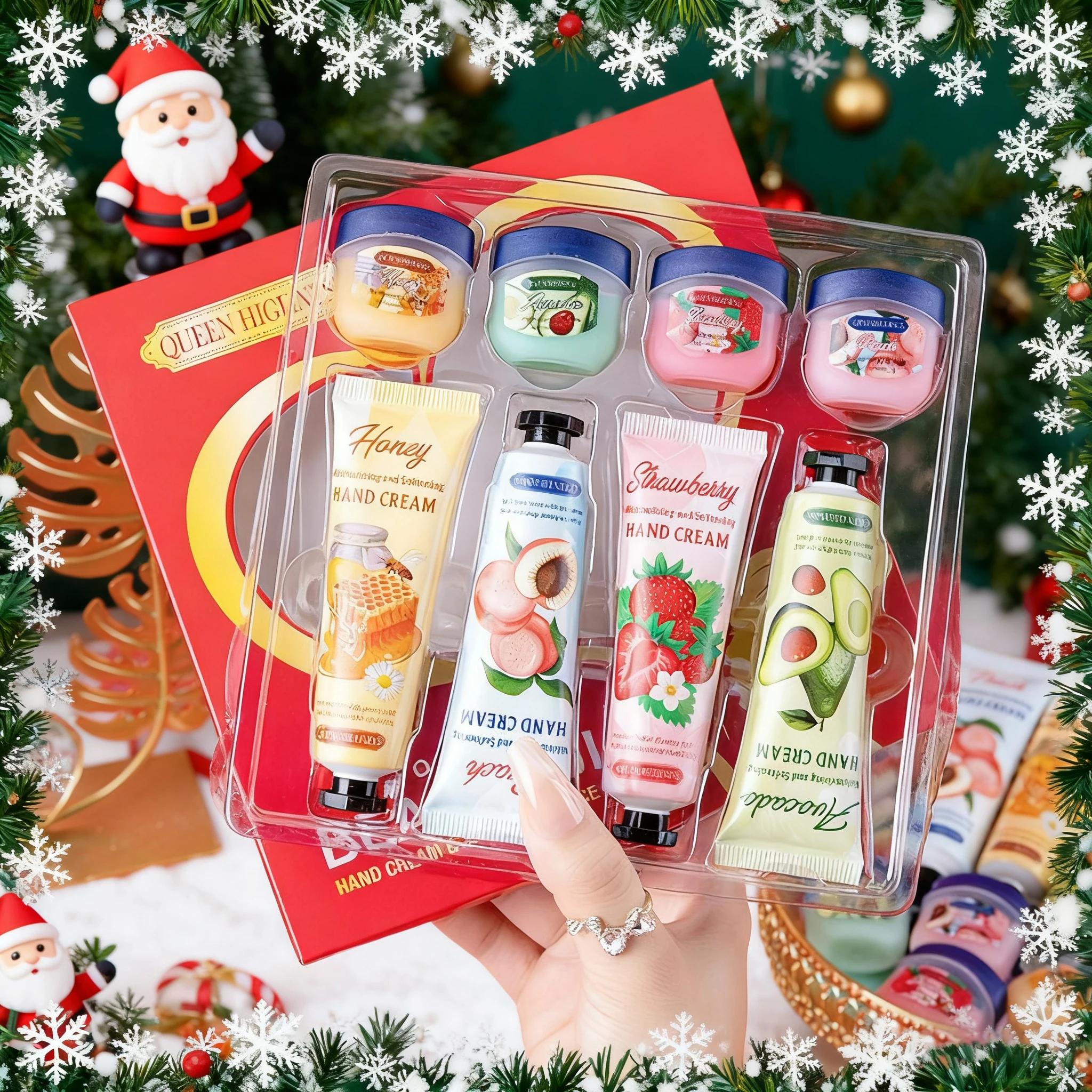 Christmas Skincare Set with Lip Mask, Hand Cream, non-sticky, gentle,skincare For all skin, Christmas Gifts,Merry Christmas
Christmas Skincare Set with Lip Mask, Hand Cream, non-sticky, gentle,skincare For all skin, Christmas Gifts,Merry Christmas