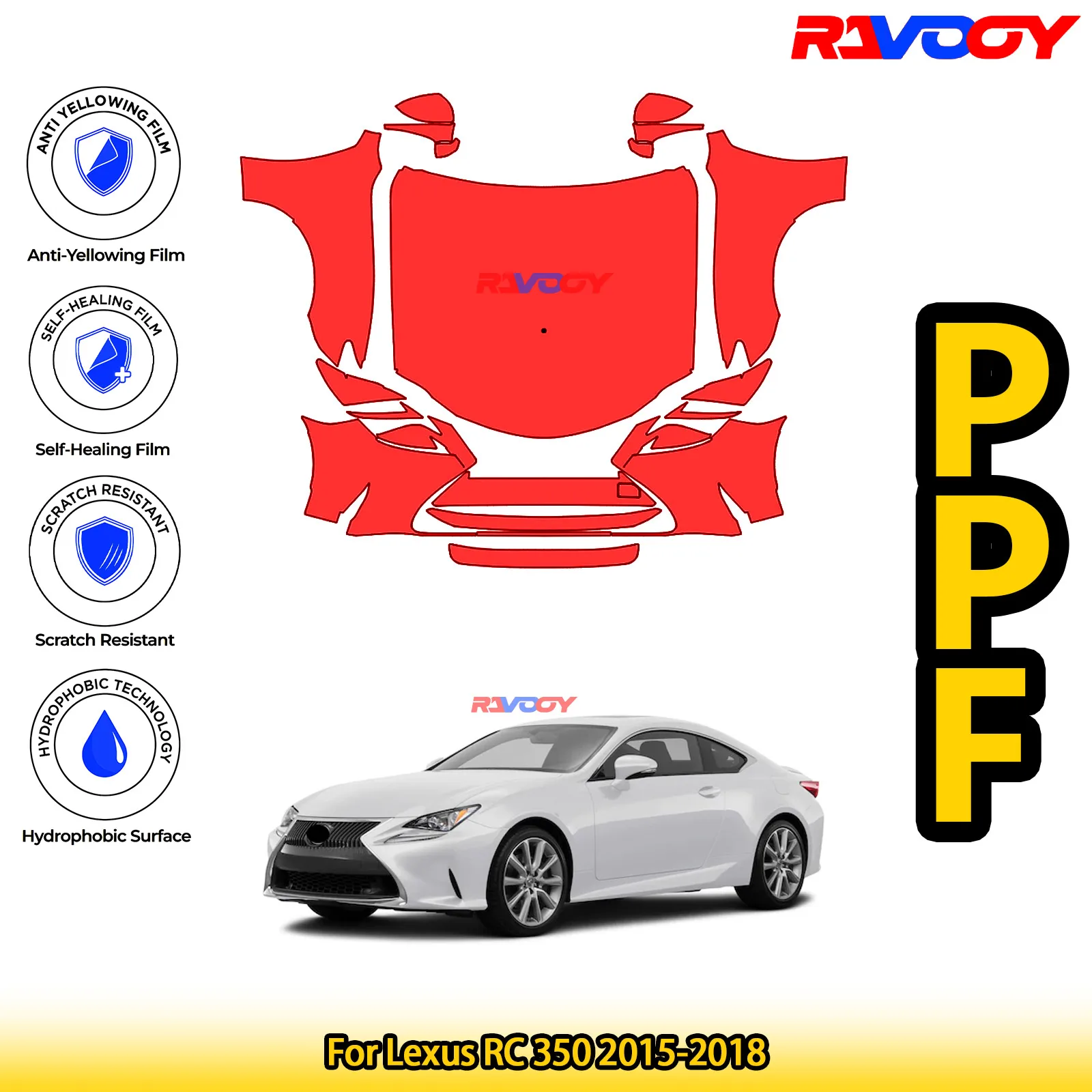 Для Lexus RC 350 2015-2018 глянцевая матовая черная предварительно вырезанная передняя пленка PPF, защитная пленка для краски 
Для Lexus RC 350 2015-2018 глянцевая матовая черная предварительно вырезанная передняя пленка PPF, защитная пленка для краски