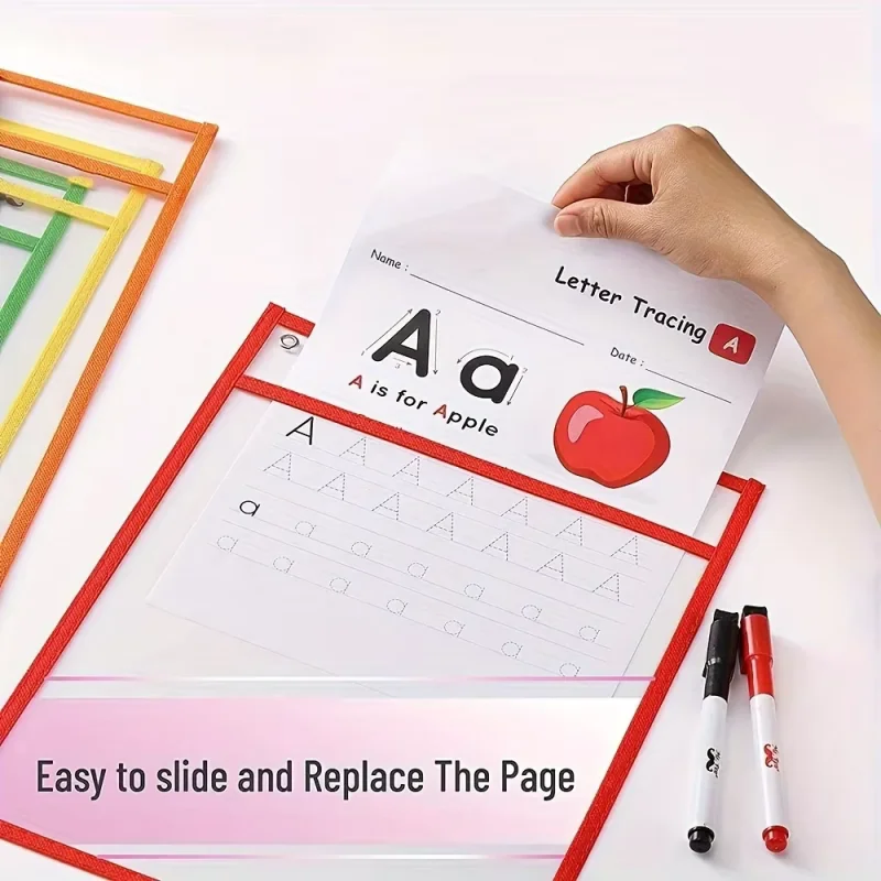 6 Pack Multi-Use Colorful Dry Erase Pockets Reusable Transparent Sleeves Waterproof Sheet Protector for Home Office School Organ
6 Pack Multi-Use Colorful Dry Erase Pockets Reusable Transparent Sleeves Waterproof Sheet Protector for Home Office School Organ