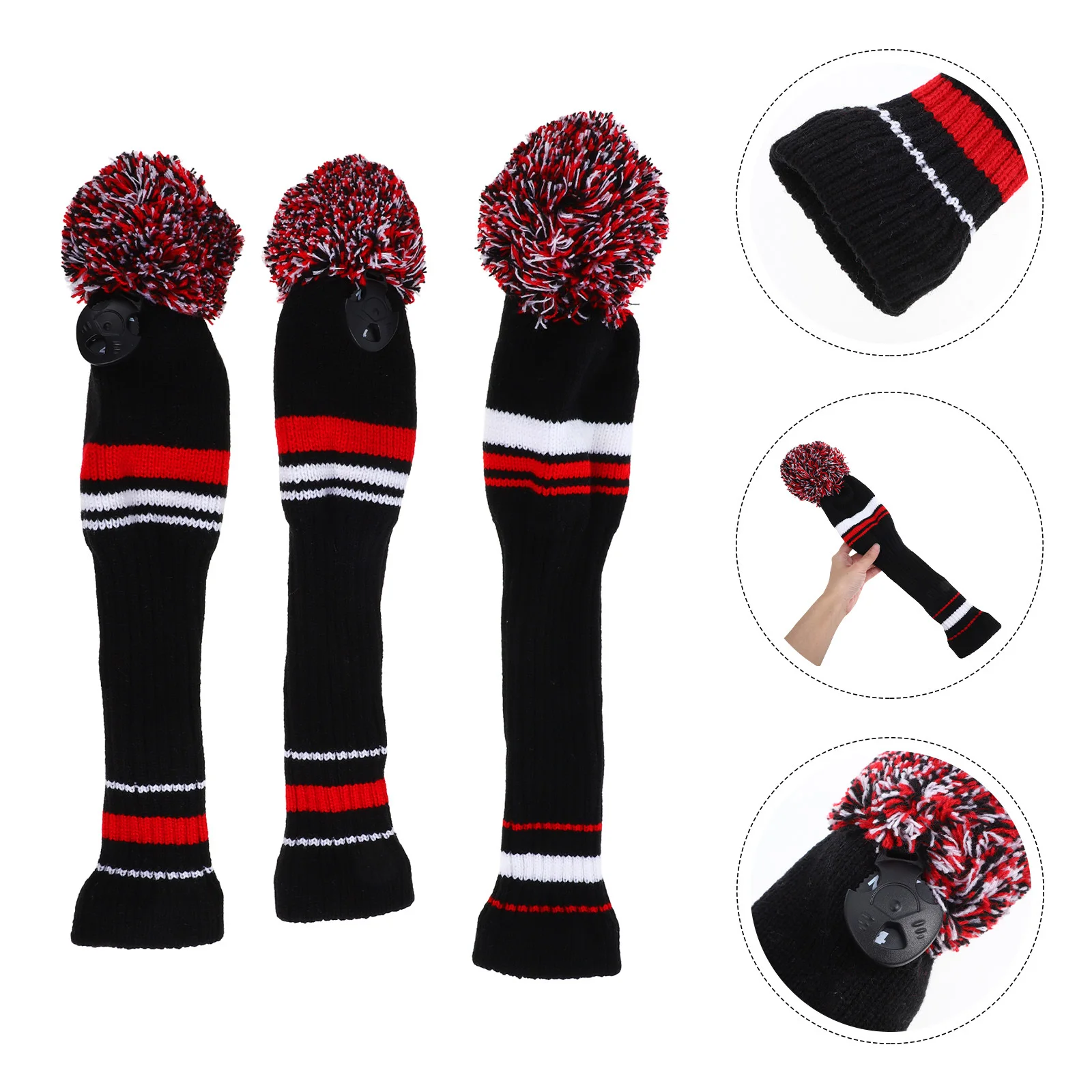 3Pcs Golf Club Set Headcovers High Quality Fabric Elastic Banding Black and Red Protective Headcover Head Covers
3Pcs Golf Club Set Headcovers High Quality Fabric Elastic Banding Black and Red Protective Headcover Head Covers