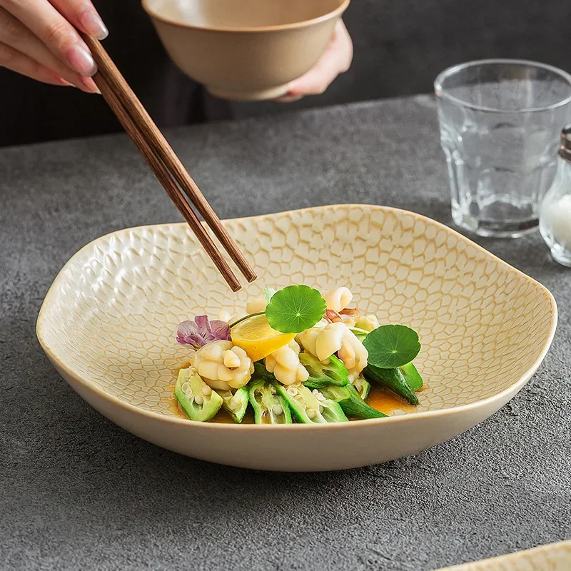 CL home and commercial restaurant high-end ceramic vegetable plate exquisite wood pattern soup plate tableware wholesale
CL home and commercial restaurant high-end ceramic vegetable plate exquisite wood pattern soup plate tableware wholesale