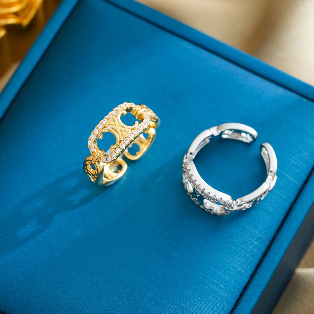 The Arc de Triomphe real gold electroplated ring for women with hollowed-out zircon light luxury couple ring, a niche design
The Arc de Triomphe real gold electroplated ring for women with hollowed-out zircon light luxury couple ring, a niche design