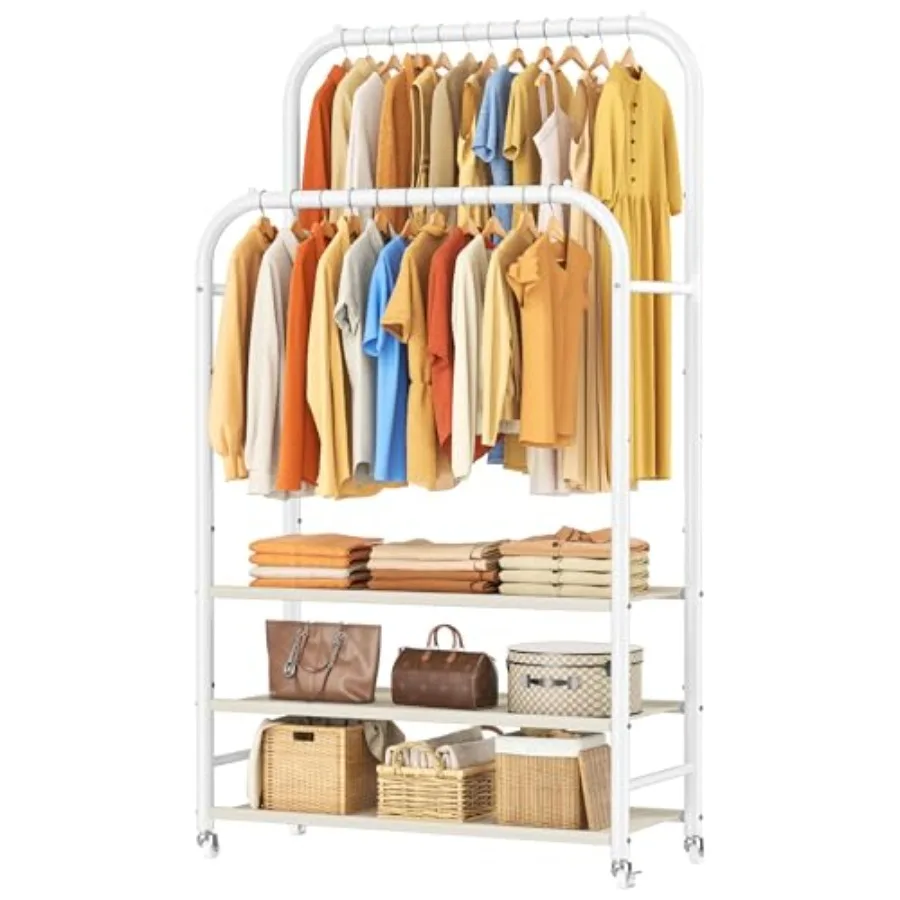 Double Rods Clothes Rack Clothing Rack with 3 Tier Storage Shelves Clothes Rack for Hanging Clothes Multifunctional Heavy Duty
Double Rods Clothes Rack Clothing Rack with 3 Tier Storage Shelves Clothes Rack for Hanging Clothes Multifunctional Heavy Duty