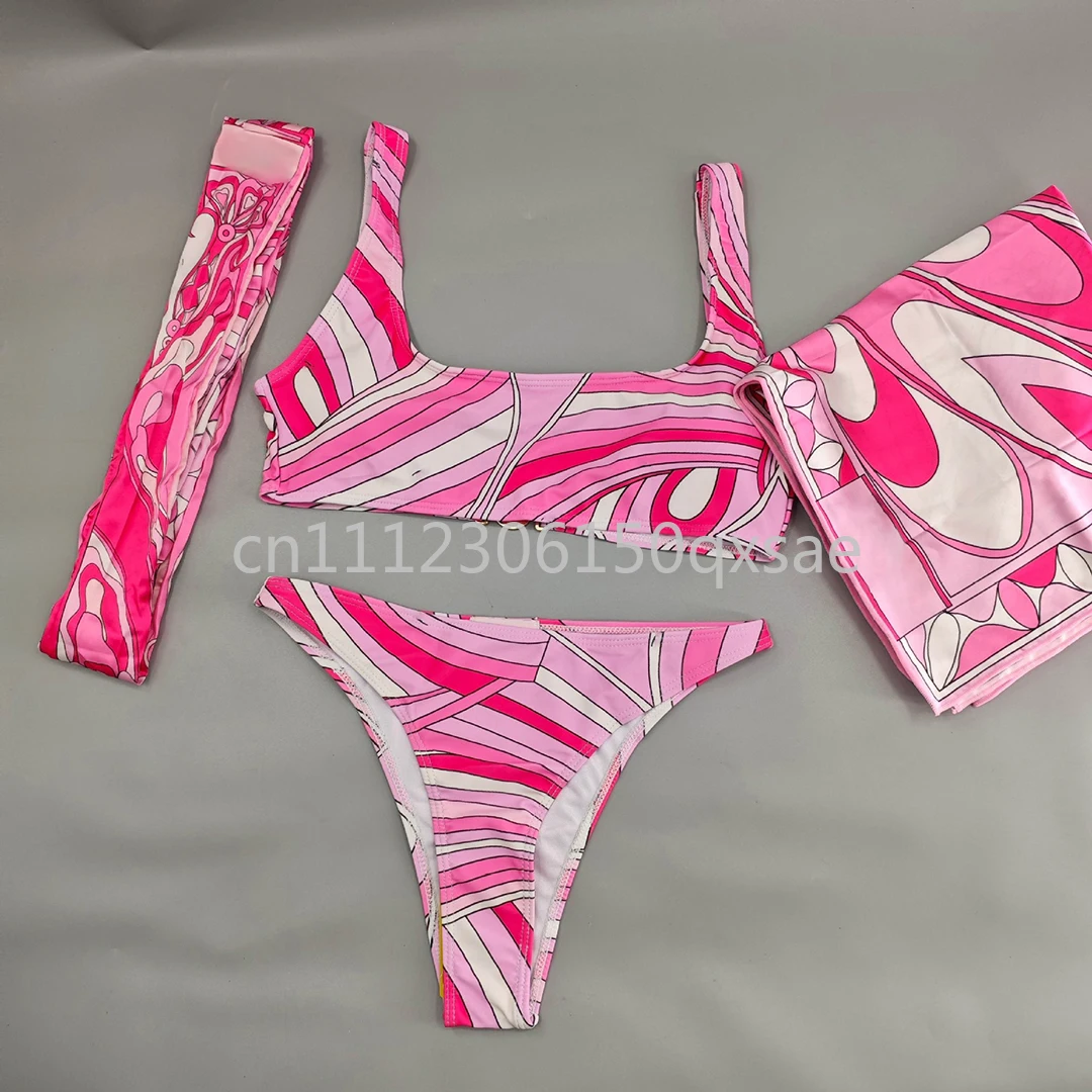 Women's Pink Scarf Split Tanks Swimsuits with Letter Signature Logo Lady Sexy Headband Scarf Swimsuits Swimwear Beachwear
Women's Pink Scarf Split Tanks Swimsuits with Letter Signature Logo Lady Sexy Headband Scarf Swimsuits Swimwear Beachwear