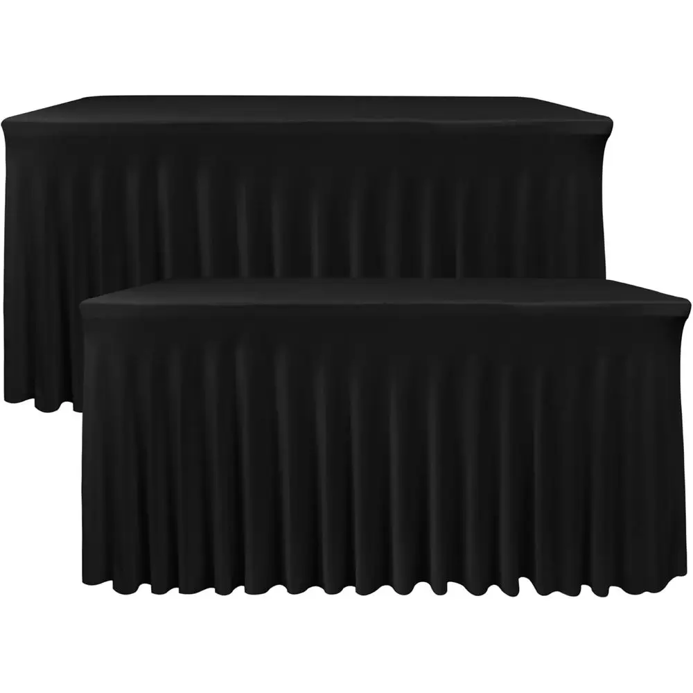 Black RecTablecloths, 2 Pack - 72 x 30 Inch - Stretch Spx & Polyester itted Table Skirts or 6T Tables, Party, Banquet, Wedding
Black RecTablecloths, 2 Pack - 72 x 30 Inch - Stretch Spx & Polyester itted Table Skirts or 6T Tables, Party, Banquet, Wedding
