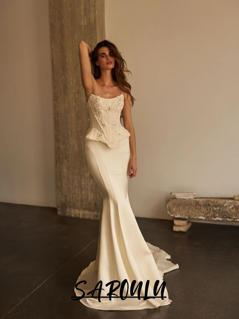 Delicate Floral Corset Wedding Dress, Dramatic Satin Skirt With Drapes, 2026 Luxury Romantic Customized 2 in 1 Bridal Gown
Delicate Floral Corset Wedding Dress, Dramatic Satin Skirt With Drapes, 2026 Luxury Romantic Customized 2 in 1 Bridal Gown