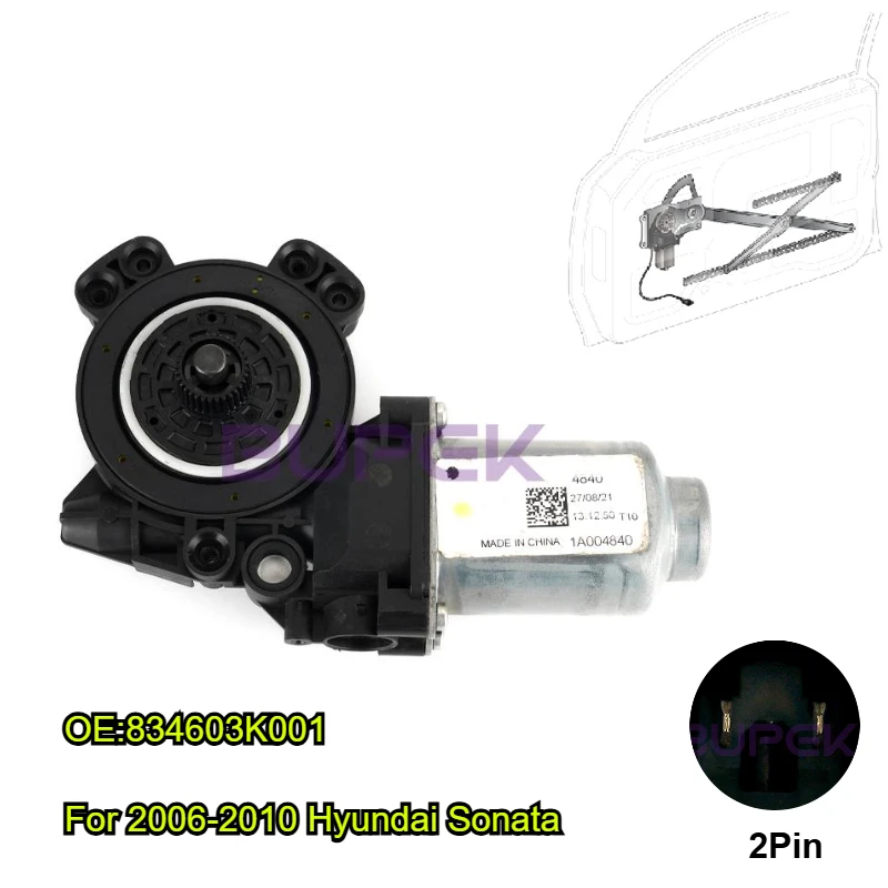 BUPEK Rear Right Power Window Lifting Motor for 2006-2010 Hyundai Sonata Electric Glass Regulator 2Pin Original Parts 834603K001
BUPEK Rear Right Power Window Lifting Motor for 2006-2010 Hyundai Sonata Electric Glass Regulator 2Pin Original Parts 834603K001