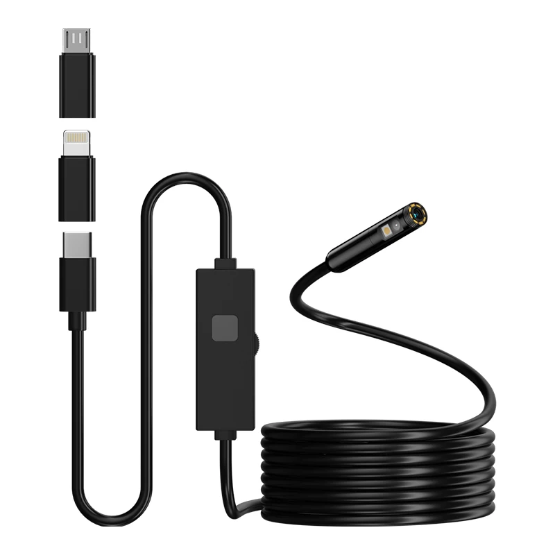 3 in 1 Industrial Endoscope 8mm Dual Camera 1080P for iOS/Type-C/Android Direct Connect Phones Borescope for Inspect Pipe Sewer
3 in 1 Industrial Endoscope 8mm Dual Camera 1080P for iOS/Type-C/Android Direct Connect Phones Borescope for Inspect Pipe Sewer