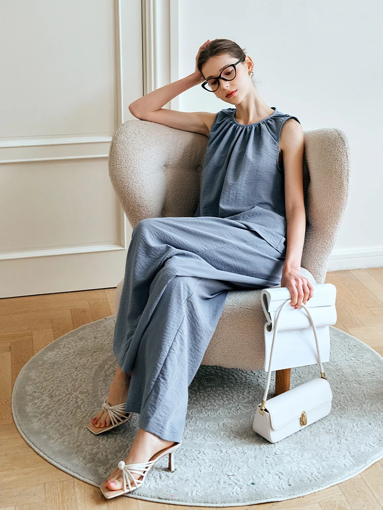 OLrain Misty Blue Two Piece Sets Outfits 2025 Spring Summer Sleeveless Top Straight High-waist Pants Ladies Pant Sets O24XE92580
OLrain Misty Blue Two Piece Sets Outfits 2025 Spring Summer Sleeveless Top Straight High-waist Pants Ladies Pant Sets O24XE92580