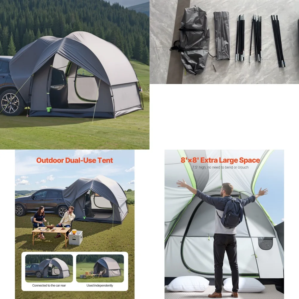 Gazebos8x8 ft SUV Camping Tent Double Door Rear Attachment 5-8 Person Dual Use Outdoor Shelter
Gazebos8x8 ft SUV Camping Tent Double Door Rear Attachment 5-8 Person Dual Use Outdoor Shelter