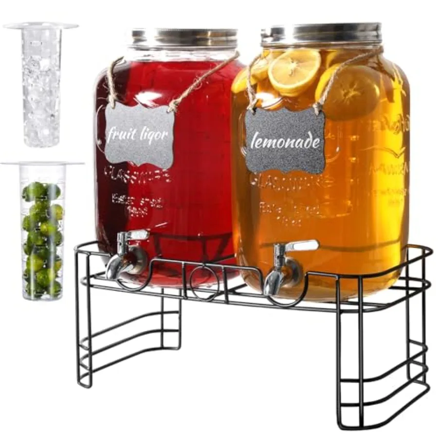 Drink Dispensers for Parties Pack Glass Beverage Dispenser with Stand and 18/8 Stainless Steel Spigot Lemonade Jug for Wedding
Drink Dispensers for Parties Pack Glass Beverage Dispenser with Stand and 18/8 Stainless Steel Spigot Lemonade Jug for Wedding