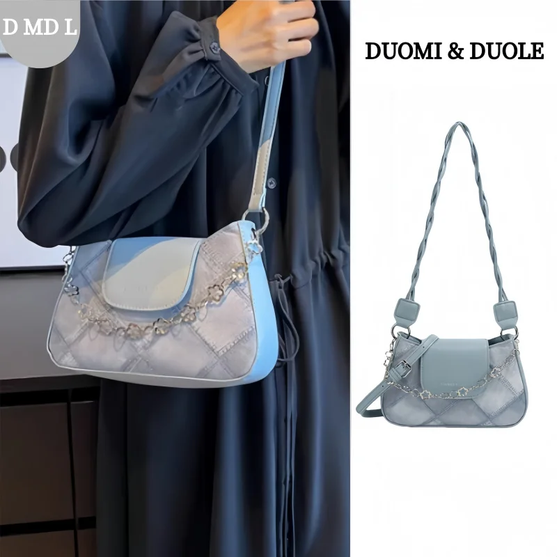 Весенняя сумка-кроссбоди 2026 года в стиле ретро, элегантная, нежно-голубая, стеганая, из искусственной кожи, с плетеным ремешком и металлической цепочкой, женская
Весенняя сумка-кроссбоди 2026 года в стиле ретро, элегантная, нежно-голубая, стеганая, из искусственной кожи, с плетеным ремешком и металлической цепочкой, женская