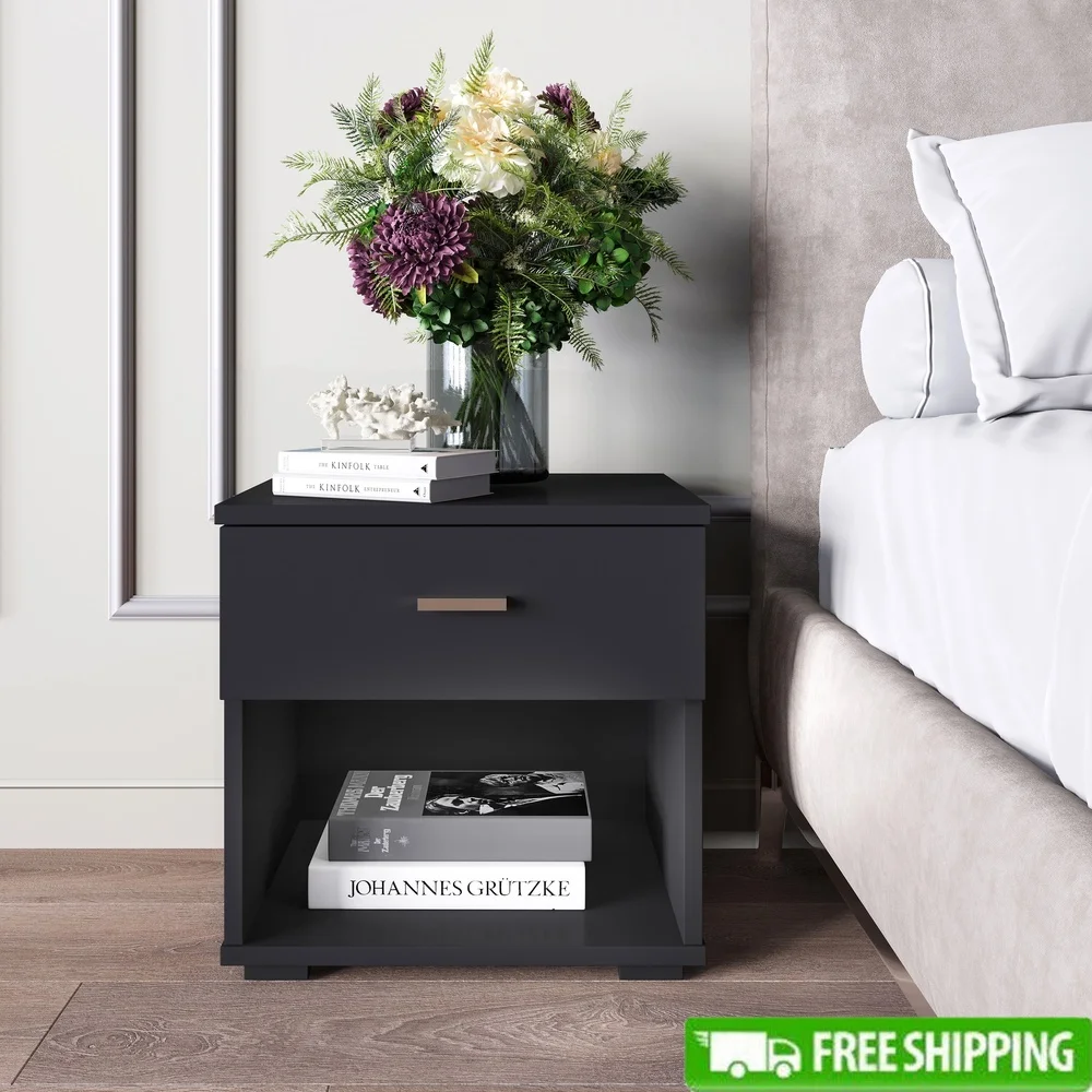 Modern One Drawer Nightstand with Open Storage Cubby Compact Side Table Bedroom Dorm Room Easy Assembly MDF Furniture
Modern One Drawer Nightstand with Open Storage Cubby Compact Side Table Bedroom Dorm Room Easy Assembly MDF Furniture