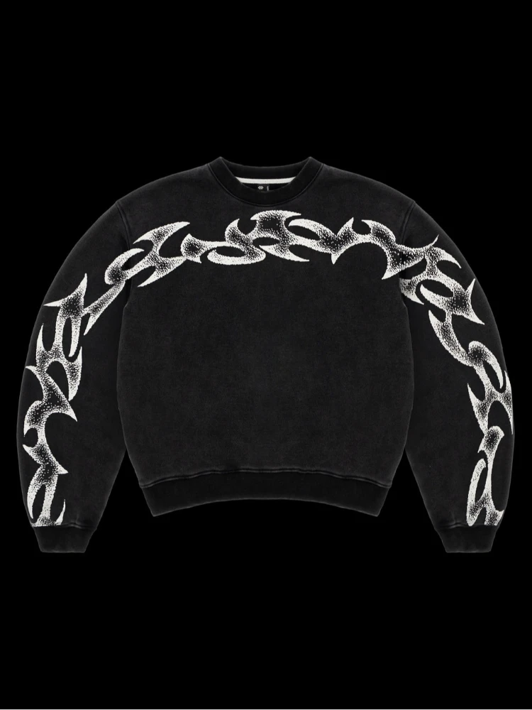 Cross border pure cotton washed totem print personalized hip-hop rock dark men's and women's loose round neck pullover hoodie
Cross border pure cotton washed totem print personalized hip-hop rock dark men's and women's loose round neck pullover hoodie