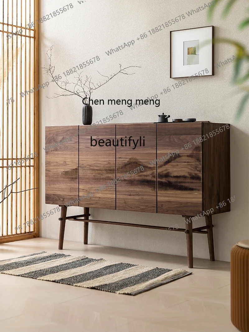 Nordic Sideboard Cabinet Storage Black Walnut Solid Wood Silent Style Entrance Cabinet New Chinese Landscape Tea Cabinet
Nordic Sideboard Cabinet Storage Black Walnut Solid Wood Silent Style Entrance Cabinet New Chinese Landscape Tea Cabinet