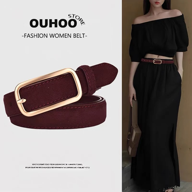 Vintage Women's Suede Leather Belt Ladies Fashion Metal Buckle Belts Fashion Waistband for Jeans And Dresses
Vintage Women's Suede Leather Belt Ladies Fashion Metal Buckle Belts Fashion Waistband for Jeans And Dresses