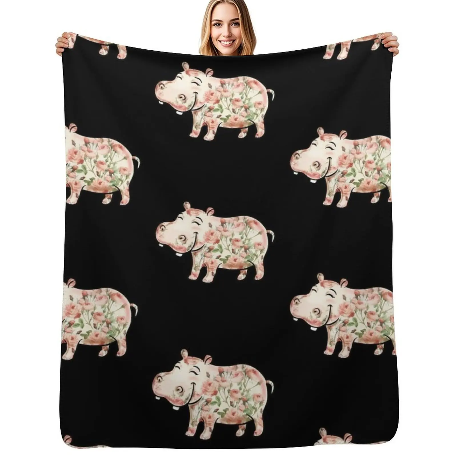 Hippos lover Roses Flower Hippopotamus Throw Blanket Soft Sherpa Fleece Warm Blanket for Winter
Hippos lover Roses Flower Hippopotamus Throw Blanket Soft Sherpa Fleece Warm Blanket for Winter
