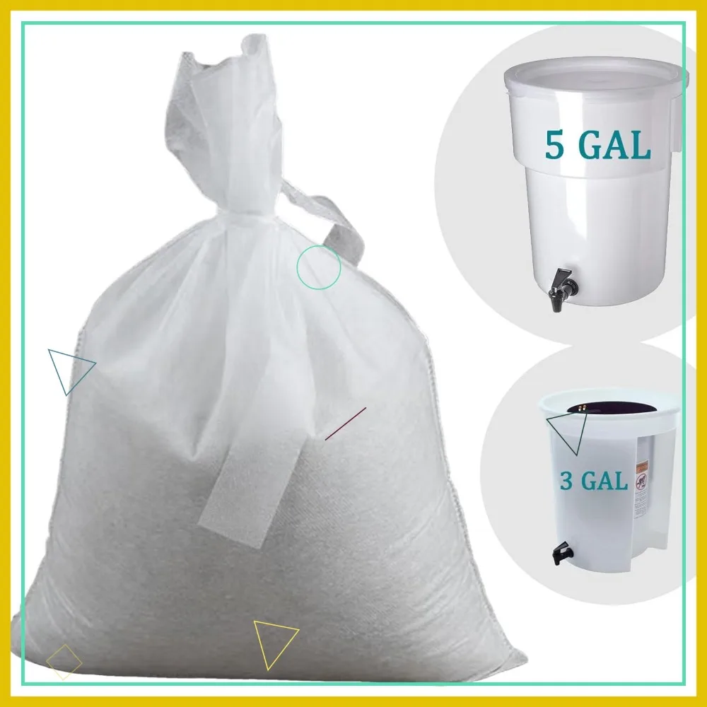 100pcs 16''x20'' Disposable Cold Brew Coffee Filter Bags with Straps for 5-Gallon Systems, No Mess
100pcs 16''x20'' Disposable Cold Brew Coffee Filter Bags with Straps for 5-Gallon Systems, No Mess