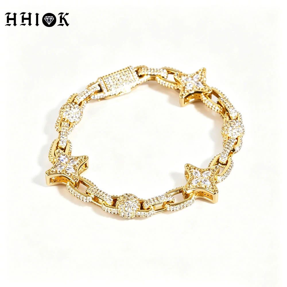 HHIOK New All Ice Star Bead Chain Sparkling Cuban Chain Necklace Bracelet Men's and Women's Day Gift
HHIOK New All Ice Star Bead Chain Sparkling Cuban Chain Necklace Bracelet Men's and Women's Day Gift