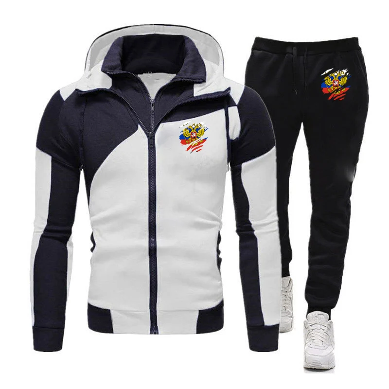 2025 Spring Autumn Russia Badge Man's Russian Flag Print High Quality Splicing Zip Hoodies+Solid Color Drawstring Sweatpants Set
2025 Spring Autumn Russia Badge Man's Russian Flag Print High Quality Splicing Zip Hoodies+Solid Color Drawstring Sweatpants Set