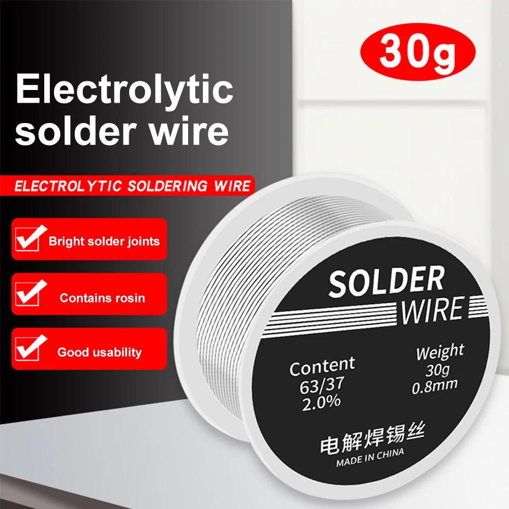 30g Welding Solder Wire High Purity Low Fusion Spot 0.8mm Rosin Soldering Wire Roll No-clean Tin BGA Welding Electronics 2% Flux
30g Welding Solder Wire High Purity Low Fusion Spot 0.8mm Rosin Soldering Wire Roll No-clean Tin BGA Welding Electronics 2% Flux