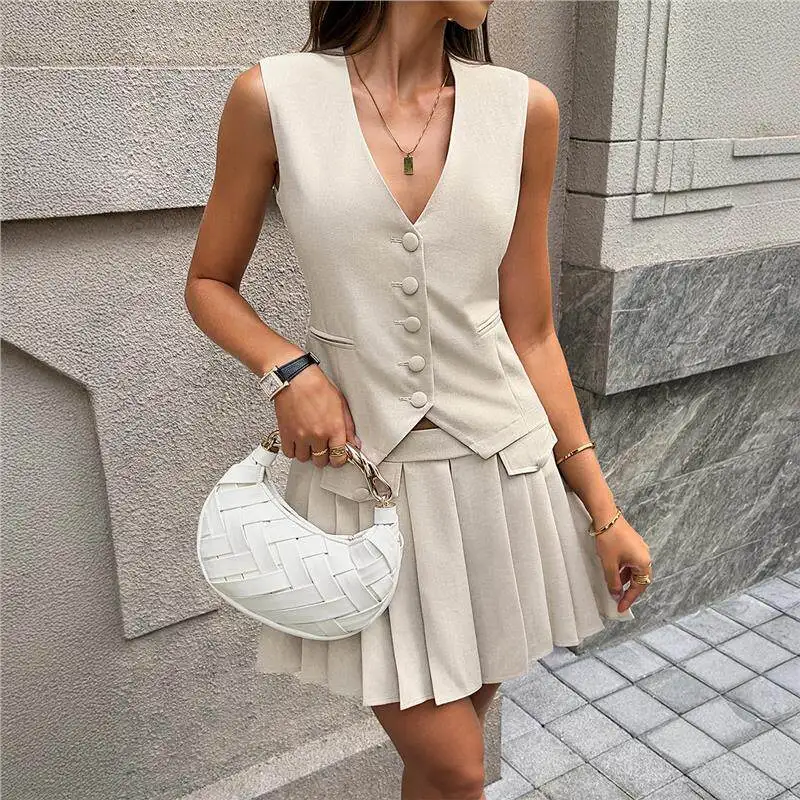 Elegant Professional Fashion Pleated Skirt Set Women's Casual Pants European Style Mid-Low Waist PVC Fabric No Brand
Elegant Professional Fashion Pleated Skirt Set Women's Casual Pants European Style Mid-Low Waist PVC Fabric No Brand