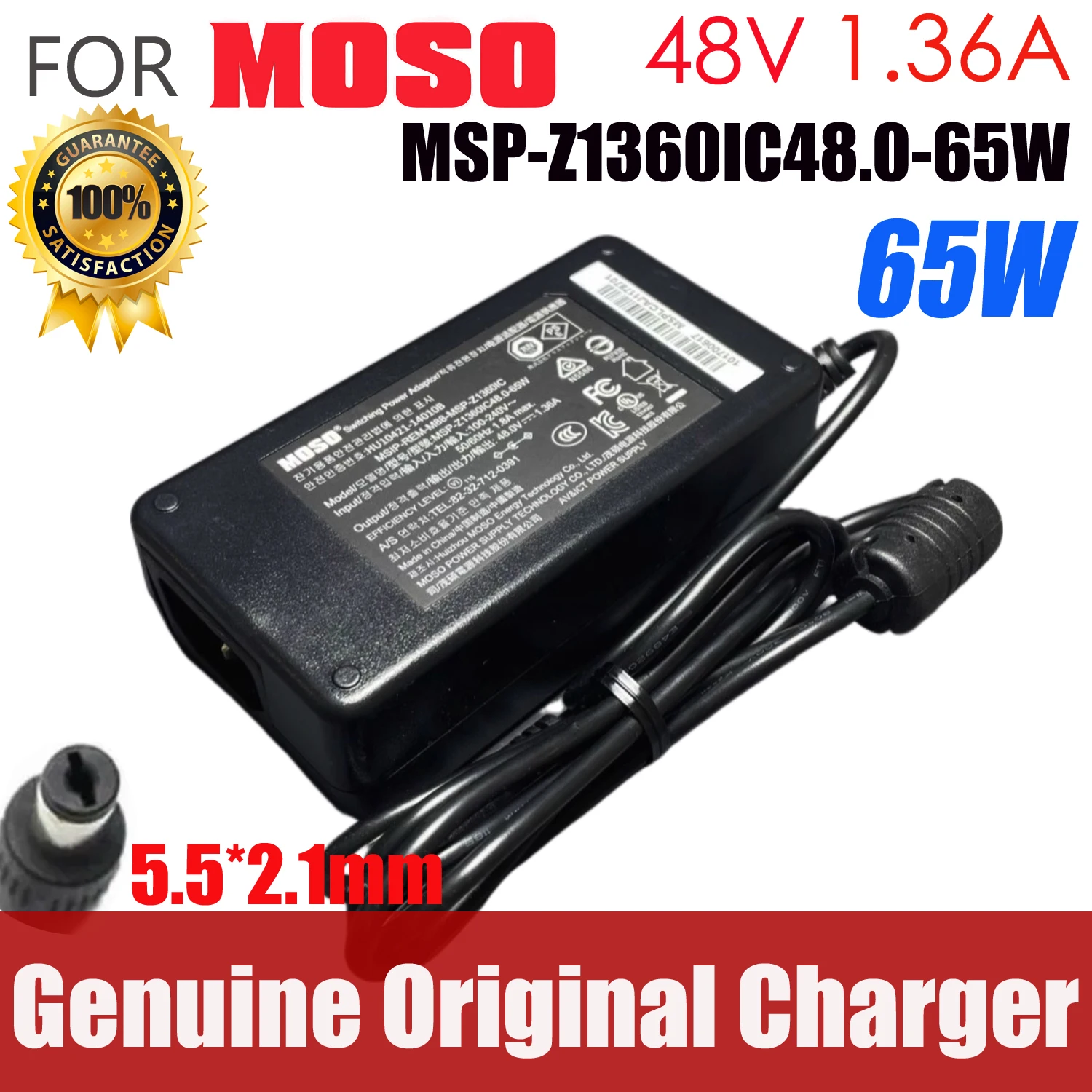 Original MOSO 48V 1.36A 65W AC Adapter Charger For Hikvision Video Recorder POE Power Supply MSP-Z1360IC48.0-65W HU10421-14010A
Original MOSO 48V 1.36A 65W AC Adapter Charger For Hikvision Video Recorder POE Power Supply MSP-Z1360IC48.0-65W HU10421-14010A