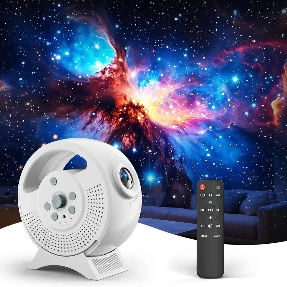 Bluetooth 60-Scene Planetarium Projector with Speaker, Timer & Remote, Ideal for Ceiling, Bedrooms, Parties, Gifts for Kids & Ad
Bluetooth 60-Scene Planetarium Projector with Speaker, Timer & Remote, Ideal for Ceiling, Bedrooms, Parties, Gifts for Kids & Ad