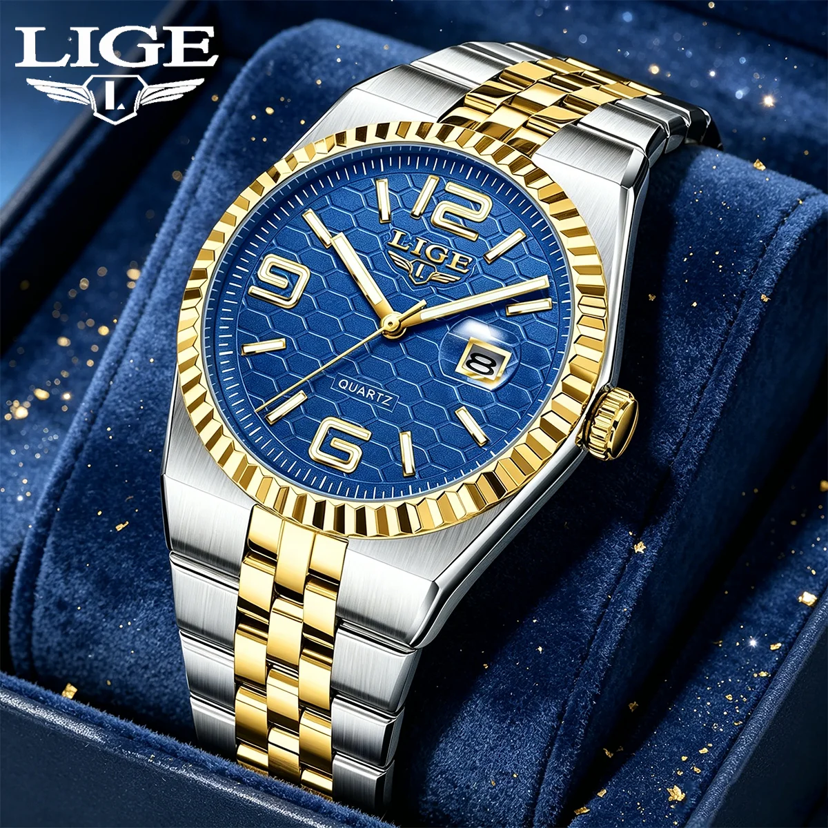 LIGE Men's Luxury Watches Waterproof Luminous Calendar Week Watch For Man Casual Stainless Steel Quartz Men Watch Reloj Hombre
LIGE Men's Luxury Watches Waterproof Luminous Calendar Week Watch For Man Casual Stainless Steel Quartz Men Watch Reloj Hombre
