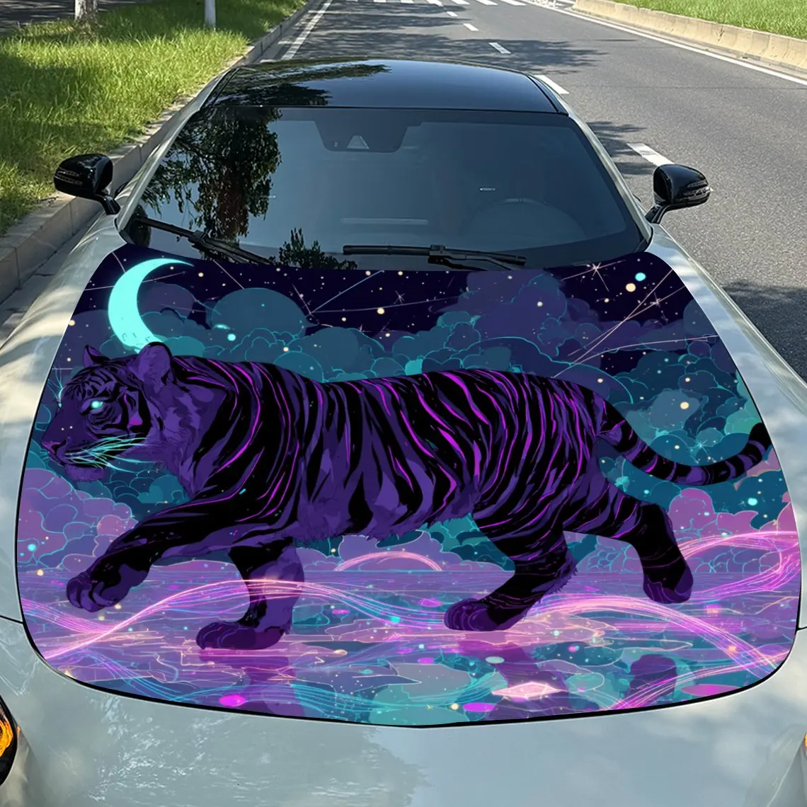 Celestial Neon Tiger Car Hood Stickers - Self-Adhesive, Waterproof and Durable Vinyl Wrap, Decorate And Protect Your Car, Fit Fo
Celestial Neon Tiger Car Hood Stickers - Self-Adhesive, Waterproof and Durable Vinyl Wrap, Decorate And Protect Your Car, Fit Fo