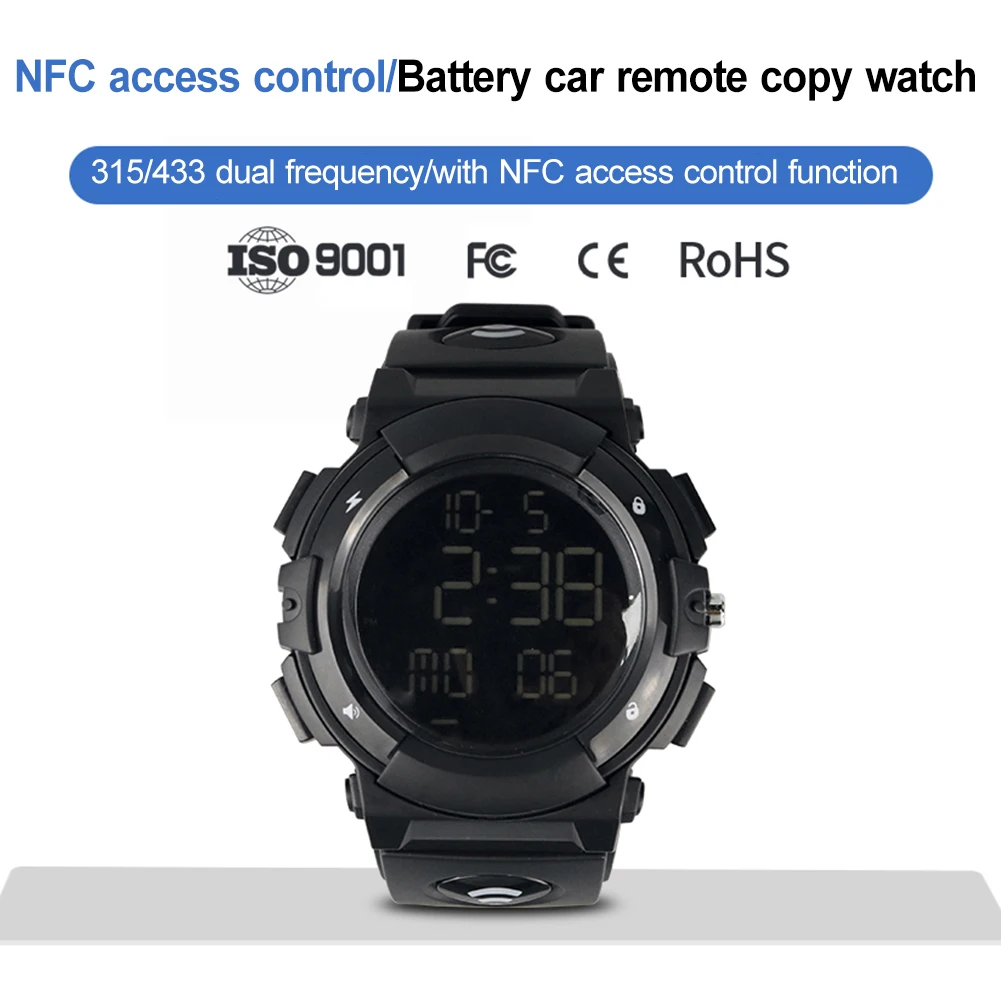 Спортивные умные часы с контролем доступа NFC Смарт-часы Беспроводной автоматический пульт дистанционного управления Дубликатор 315 МГц 433 МГц Копия ворот Пульт дистанционного управления
Спортивные умные часы с контролем доступа NFC Смарт-часы Беспроводной автоматический пульт дистанционного управления Дубликатор 315 МГц 433 МГц Копия ворот Пульт дистанционного управления