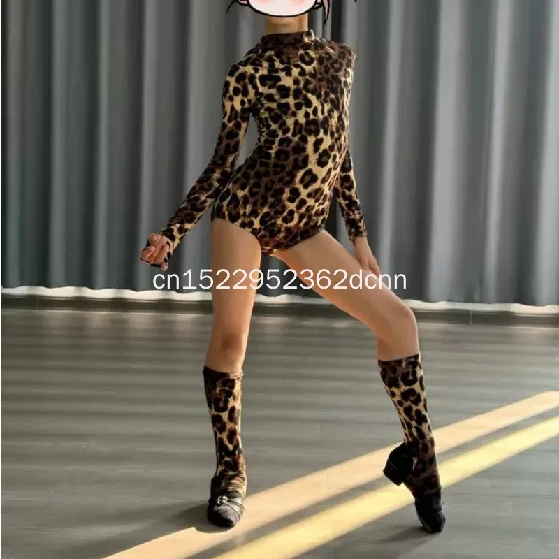 New Girls Latin Dance Training Clothes Kid Latin Practice Wear Long Sleeve Leotard Leopard Print Bodysuit Cha Cha Rumba Costume
New Girls Latin Dance Training Clothes Kid Latin Practice Wear Long Sleeve Leotard Leopard Print Bodysuit Cha Cha Rumba Costume