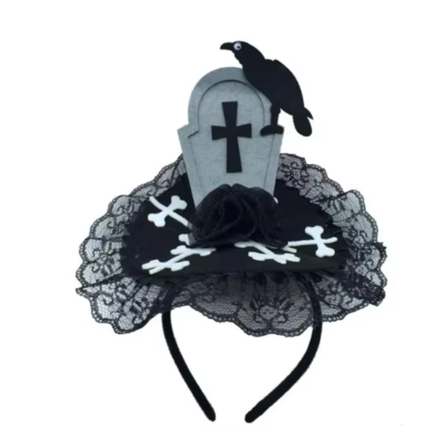 Halloween trendy tombstone crow dark witch headband hair accessory decoration product
Halloween trendy tombstone crow dark witch headband hair accessory decoration product