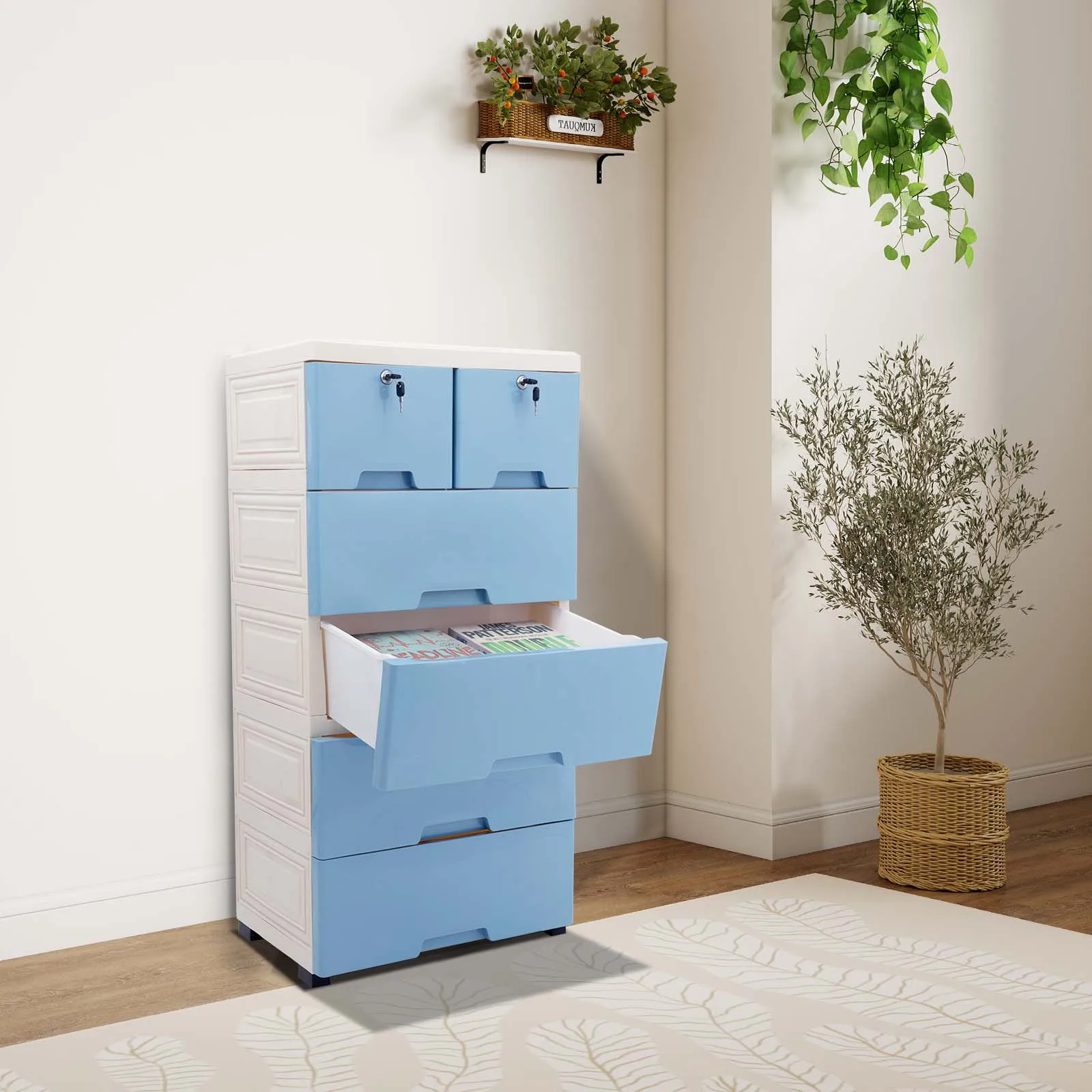 Modern Detachable Design Large Space Drawer Cabinet, Molding Rectangle Simple PP White Blue Drawer Cabinet for Living Room
Modern Detachable Design Large Space Drawer Cabinet, Molding Rectangle Simple PP White Blue Drawer Cabinet for Living Room