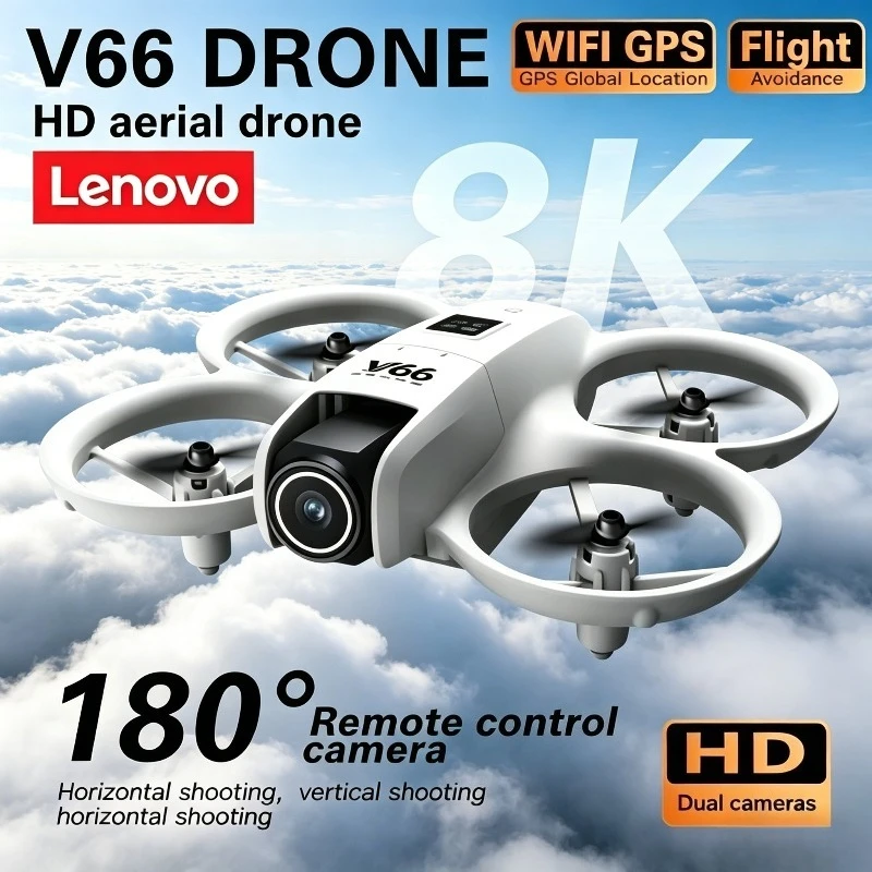 Lenovo V66 Drone Mini RC 8K Profession Camera Foldable Obstacle Avoidance Helicopter 180°Flip Micro Aircraft Children's Toys
Lenovo V66 Drone Mini RC 8K Profession Camera Foldable Obstacle Avoidance Helicopter 180°Flip Micro Aircraft Children's Toys