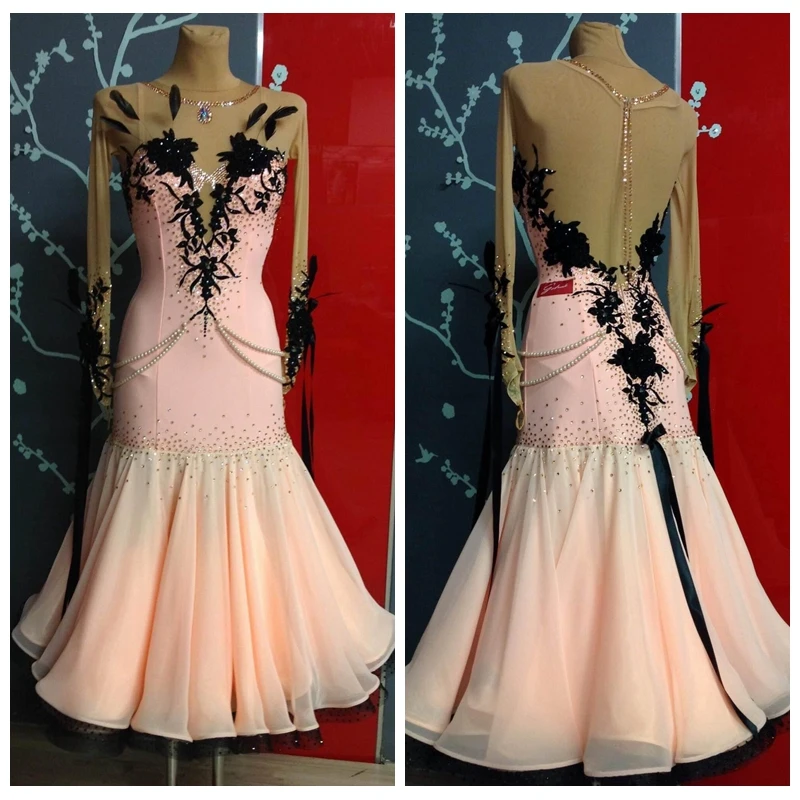 Платье для бальных танцев вальс для женщин и девушек, соревновательное танцевальное платье, одежда для выступлений вальса, с перьями, длинный рукав
Платье для бальных танцев вальс для женщин и девушек, соревновательное танцевальное платье, одежда для выступлений вальса, с перьями, длинный рукав