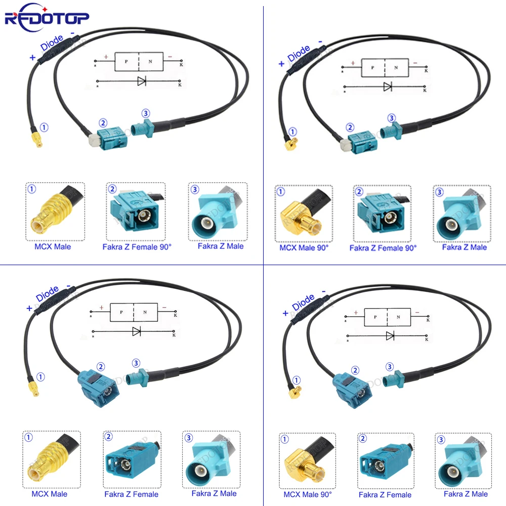 Fakra Z to MCX Male Y Type Splitter Cable With Diode RG174 Pigtail Car Navigation GPS Antenna Extension Cable for Android Device
Fakra Z to MCX Male Y Type Splitter Cable With Diode RG174 Pigtail Car Navigation GPS Antenna Extension Cable for Android Device