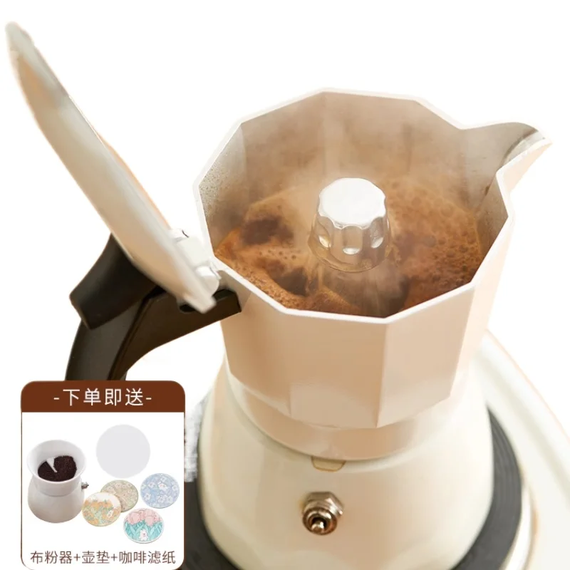 Italian Mocha Pot Double Valve Household Small Electric Ceramic Stove Extraction Hand brewed Coffee Pot Coffee Utensils
Italian Mocha Pot Double Valve Household Small Electric Ceramic Stove Extraction Hand brewed Coffee Pot Coffee Utensils