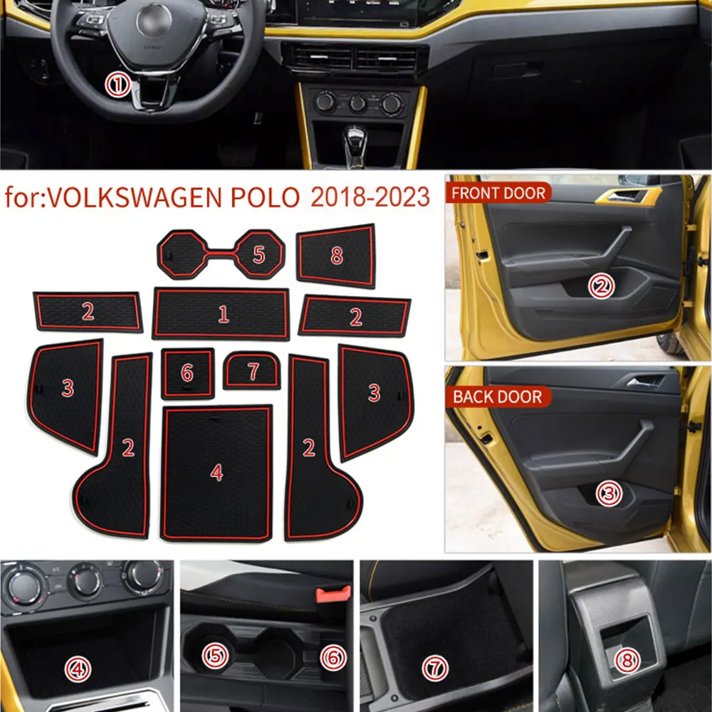 Anti-slip Gate Slot Mat Car Door Groove Cup Pad Interior Accessories For Volkswagen VW POLO MK6 AW 2018 2019 2020 2021 2022 2023
Anti-slip Gate Slot Mat Car Door Groove Cup Pad Interior Accessories For Volkswagen VW POLO MK6 AW 2018 2019 2020 2021 2022 2023