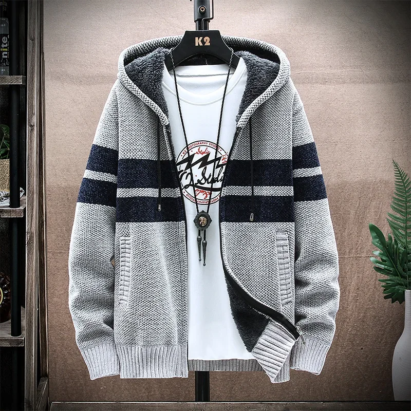 Men's Sweaters Autumn Winter New Warm Cashmere Wool Zipper Cardigan Hooded Sweaters Man Casual Knitwear Sweatercoat Male Clothes
Men's Sweaters Autumn Winter New Warm Cashmere Wool Zipper Cardigan Hooded Sweaters Man Casual Knitwear Sweatercoat Male Clothes